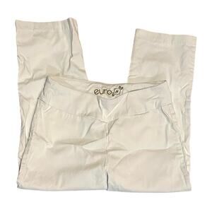 Euro Stretch White Pull-On Summer Coastal Cropped Pants Women's 8